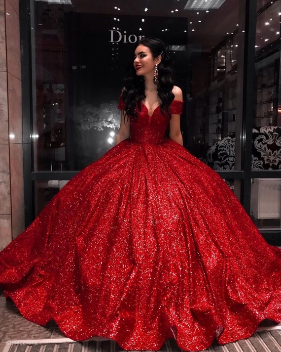 red color long dress