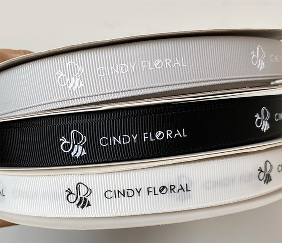 Branded satin ribbon with logo, grosgrain or plain