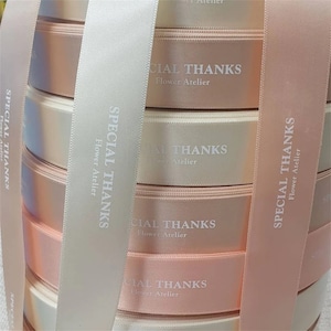 1.0inch Custom Satin ribbon 100 yards Spool Logo printed For Flowers Gift Packaging