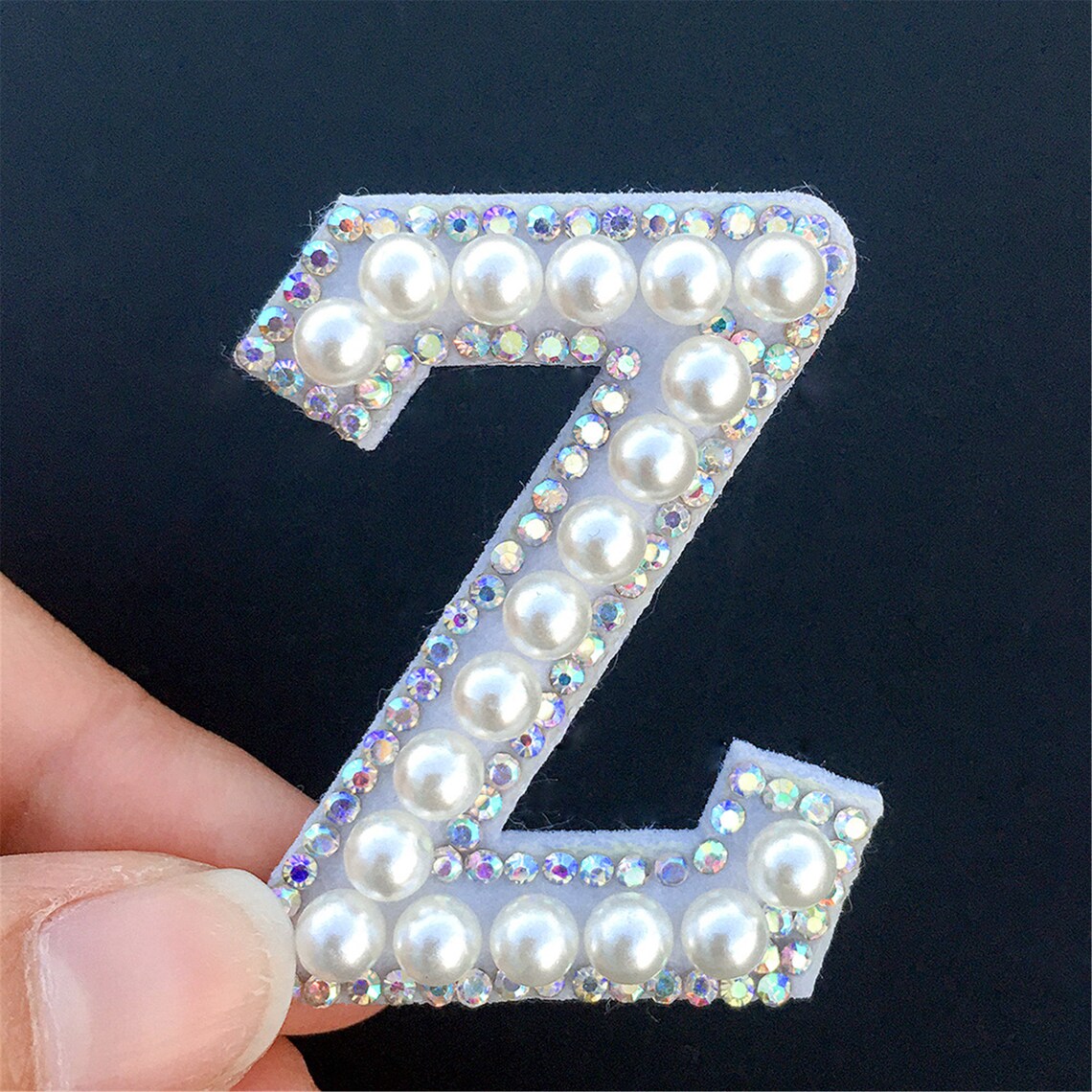 Rhinestone Pearl Alphabet Letter Applique 3D Iron On letters Etsy