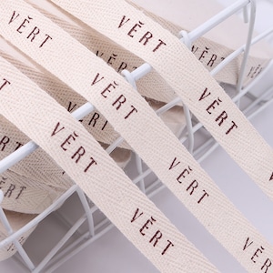 Nastro in twill di cotone personalizzato Nastro da 100 iarde Logo stampato
