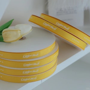 Custom Maize Grosgrain ribbon 100 yards Spool Logo printed for Party Gift Packaging Flowers Wedding Baby Shower Favor