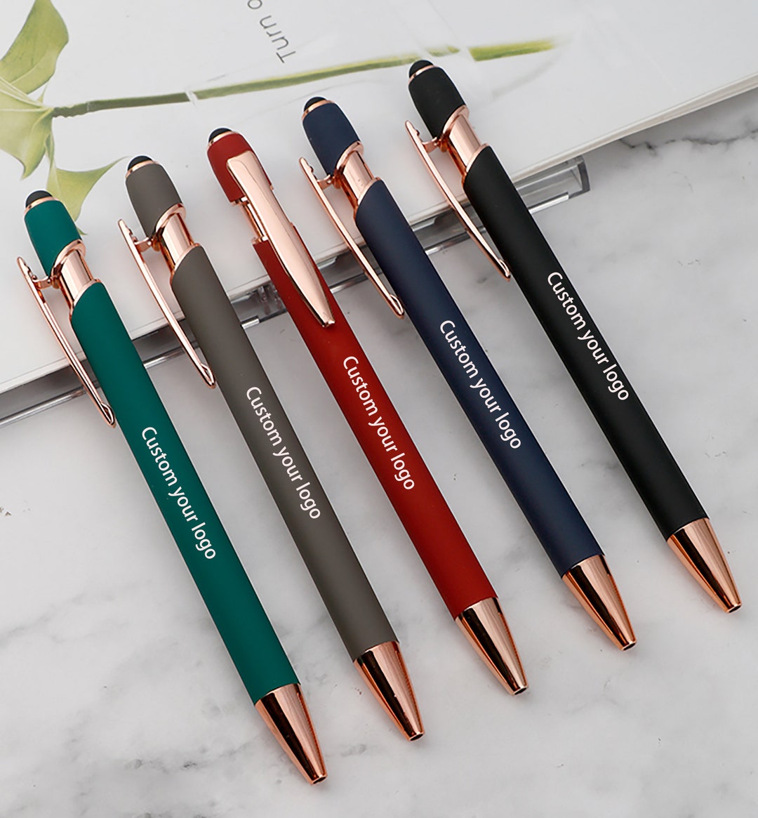 ENOMY Personalisierte Kugelschreiber Mit Stylus - 50 Stück Werbestifte Mit Gravur