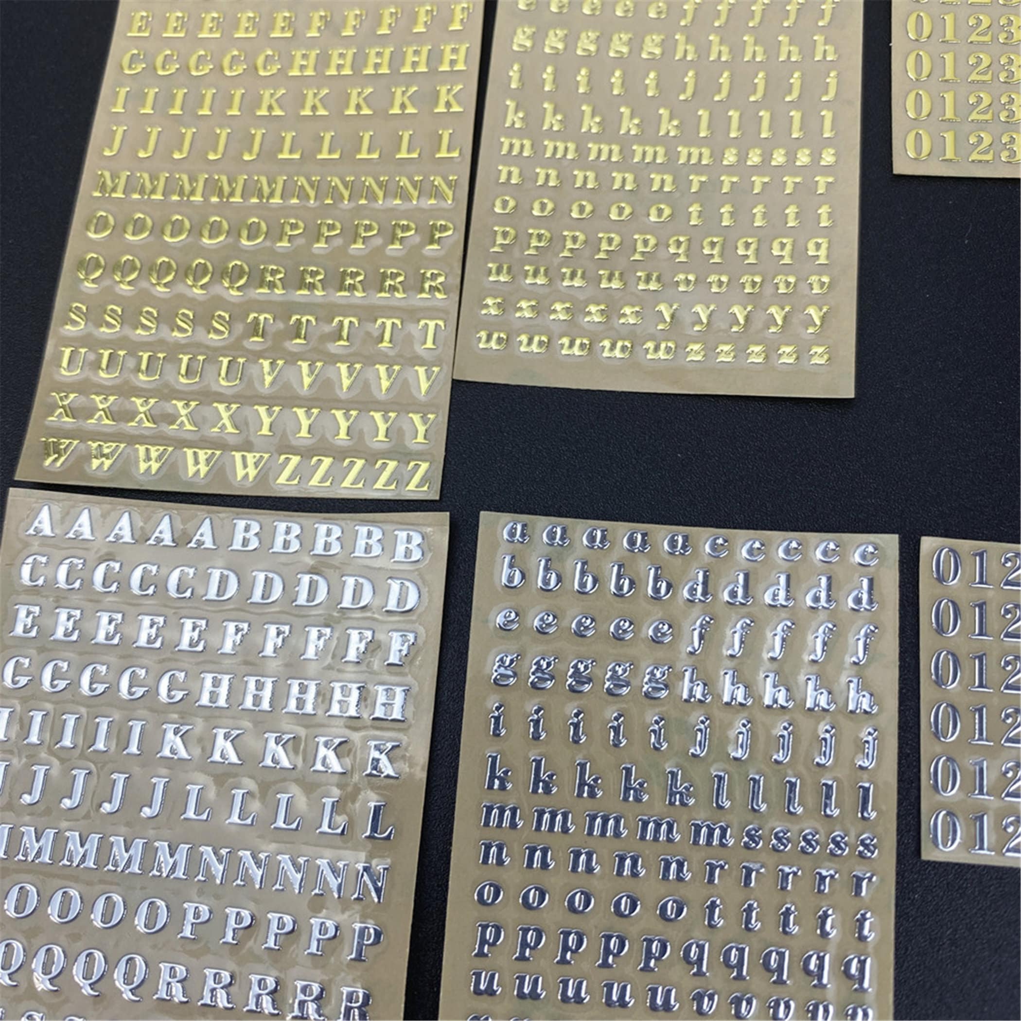 Peel off Alphabet Stickers, Gold or Silver Letter Embellishment, Upper and  Lower Case Letters Plus Numbers and Punctuation 