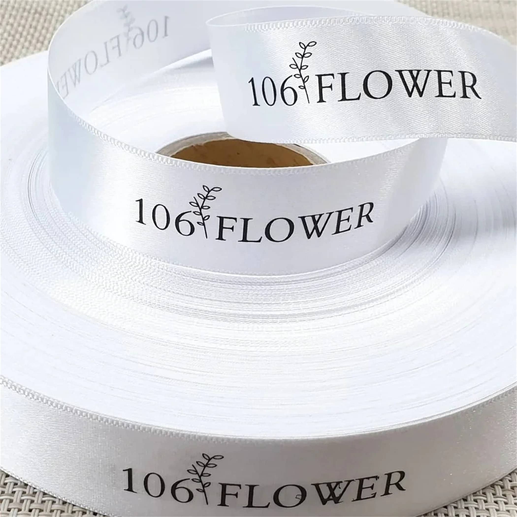 1.0inch Custom Satin Ribbon 100 Yards Spool Logo Printed for Flowers ...
