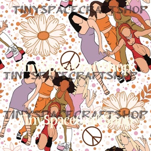 90s girls seamless PNG