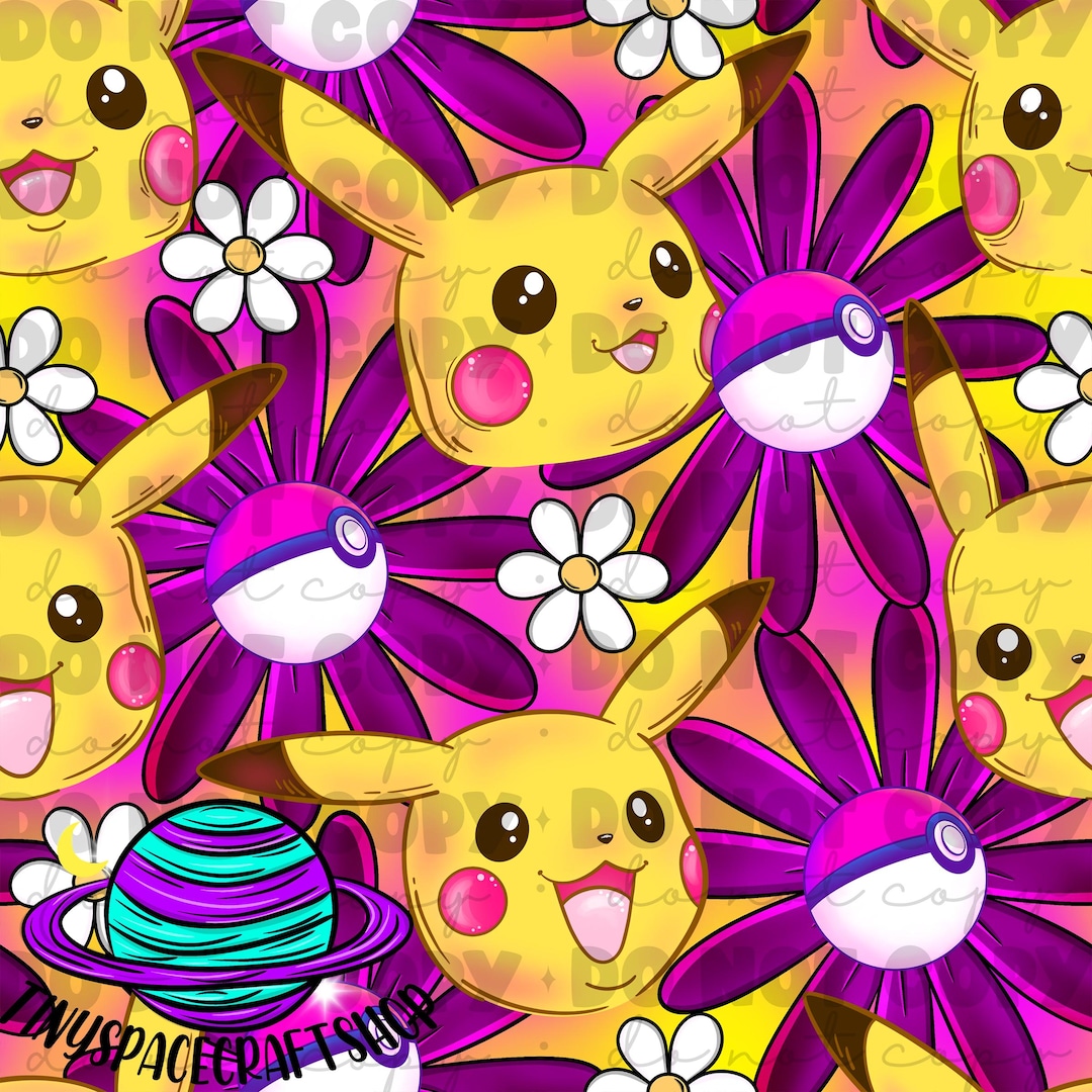 Floral Pika SEAMLESS PNG - Etsy