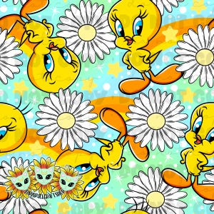 Patrón repetitivo SIN COSTURAS de pájaro amarillo