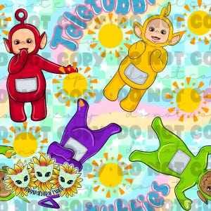 Kids cartoon seamless repeating pattern