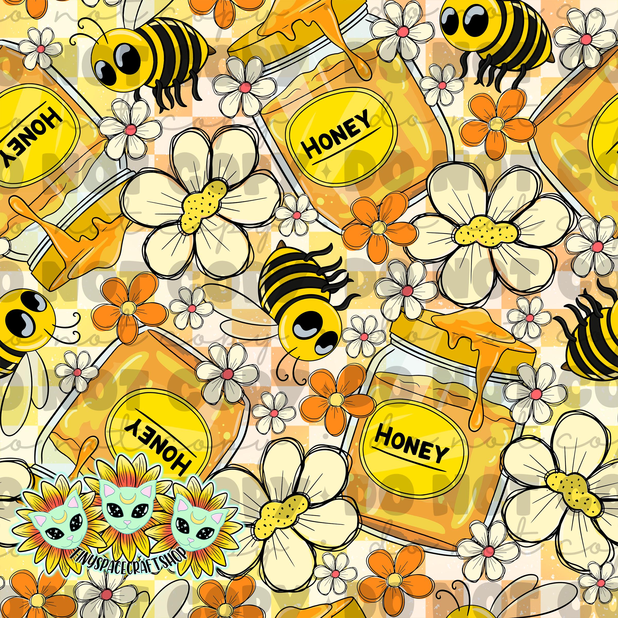 Floral Honey Bee Seamless Repeating Pattern - Etsy