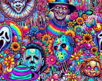Colorful horror SEAMLESS png