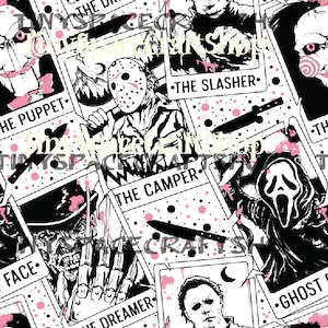 Horror tarot seamless PNG