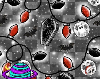 Spooky Christmas lights SEAMLESS png