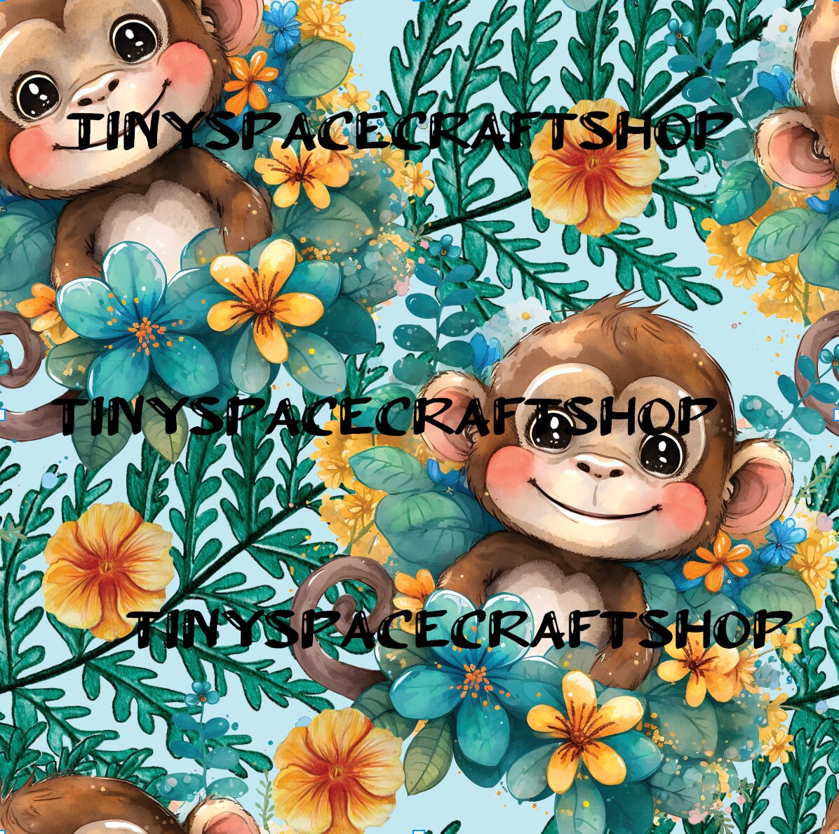 Monkey SEAMLESS PNG - Etsy