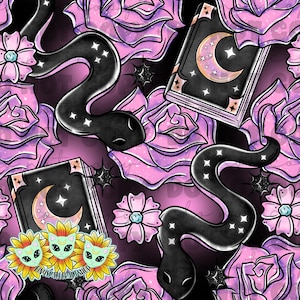 Witchy snake seamless repeating tiled pattern