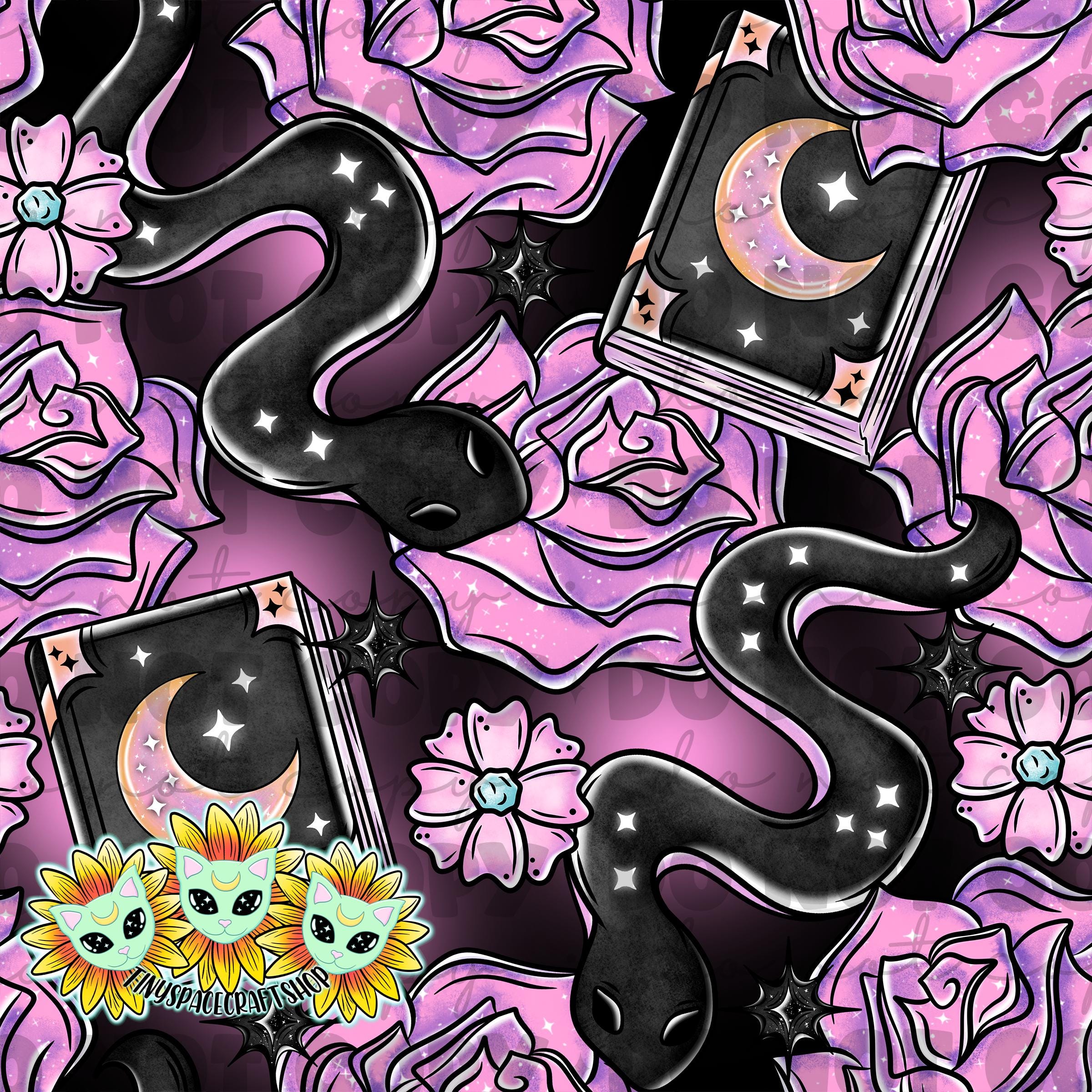 Witchy Snake Seamless Repeating Tiled Pattern - Etsy