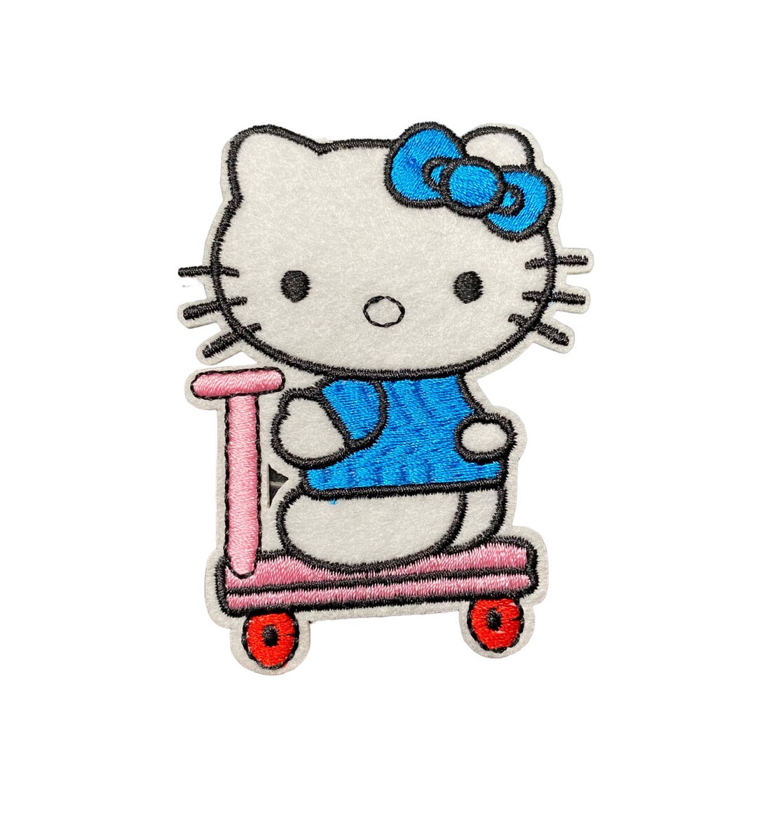 Hello Kitty Scooter Patch Iron On/sew On Etsy