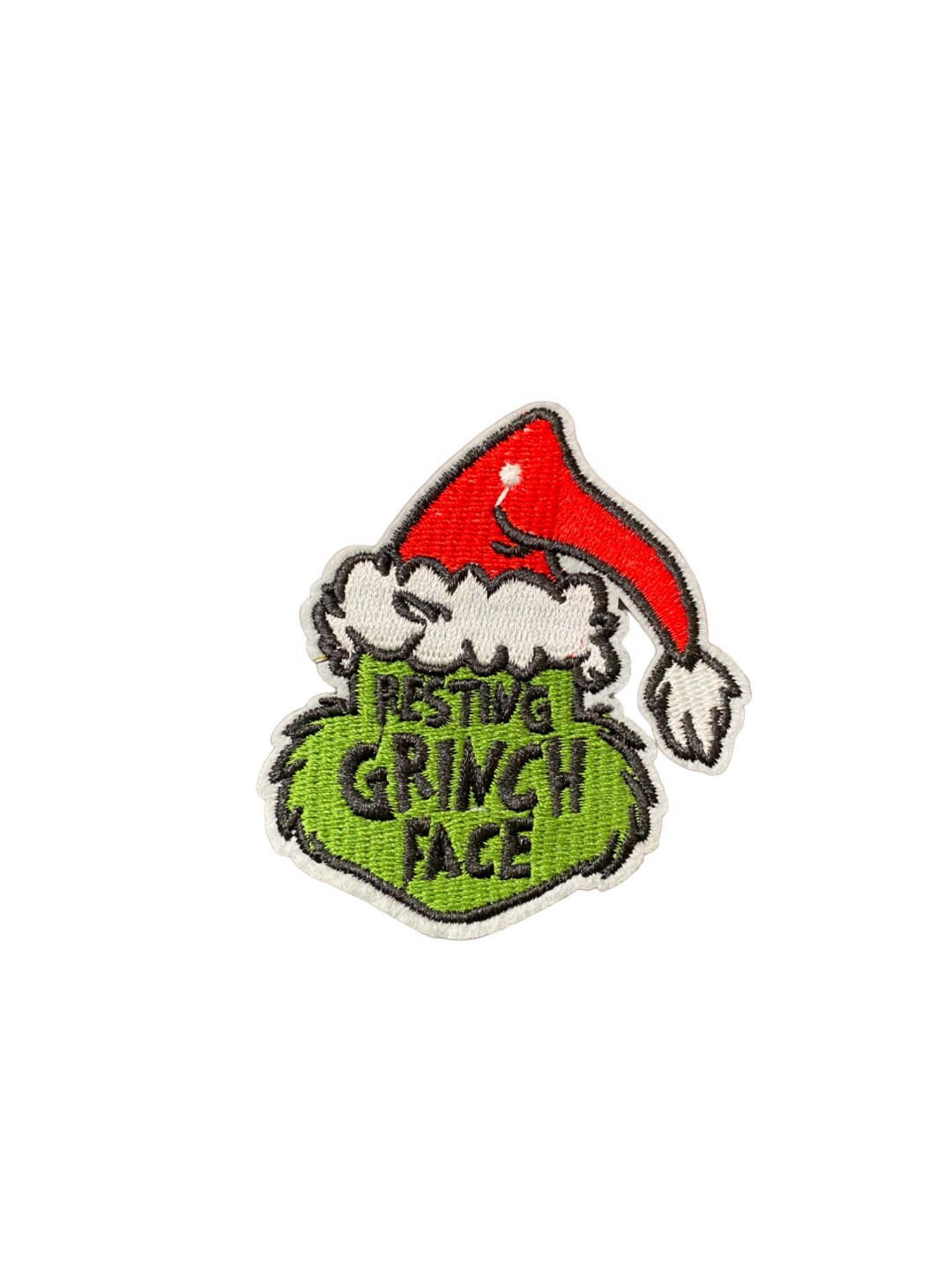 The Grinch Resting Grinch Face Christmas Holiday Patch, Iron On/sew On