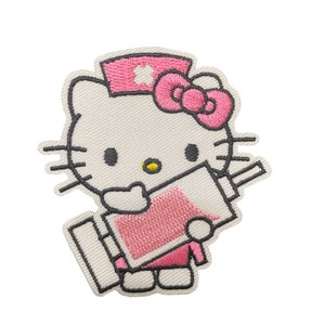 6 HELLO KITTY 2” Mini Embroidered iron Patch, 3 1/2 Patch, 5 1/2  Transfer, Pin