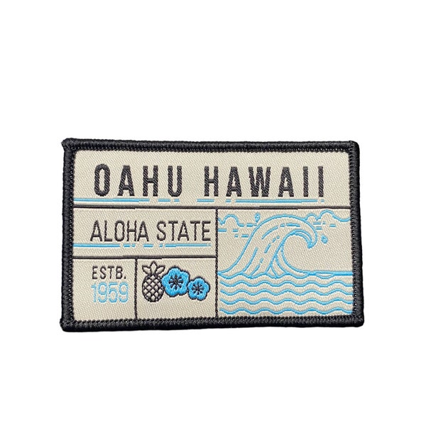 Oahu Hawaii Surf Beach Patch, Sew On