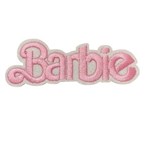 Pink Glitter Barbie Silhouette Iron-On Patch