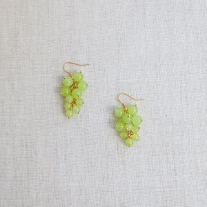 Green grape earrings, fruit earrings