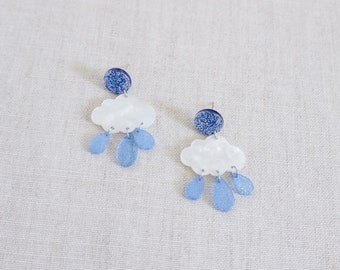 Orecchini Pendenti A Goccia E Nuvola In Acrilico: Gioielli Creativi Fatti A Mano Per Donne - 3