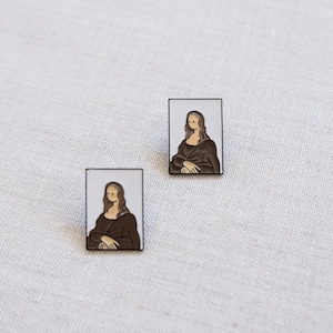 Mona Lisa earrings, famous painting earrings, artistic earrings, painter&#39;s earrings