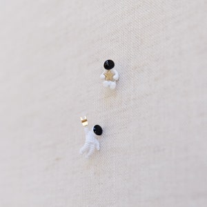 Astronaut earrings, asymmetric earrings, space theme earrings, universe theme earrings