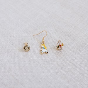 Alice in Wonderland earrings, 3pcs, fairy earrings, girly earrings, cute earrings
