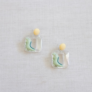 Transparent dinosaur earrings, cute earrings, dinosaur earrings