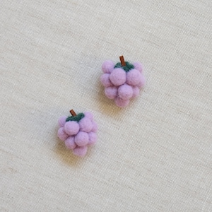 Handmade plush grape earrings, very cute earrings