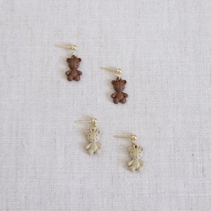 Bear earrings, mini bear earrings, cute earrings, girl earrings