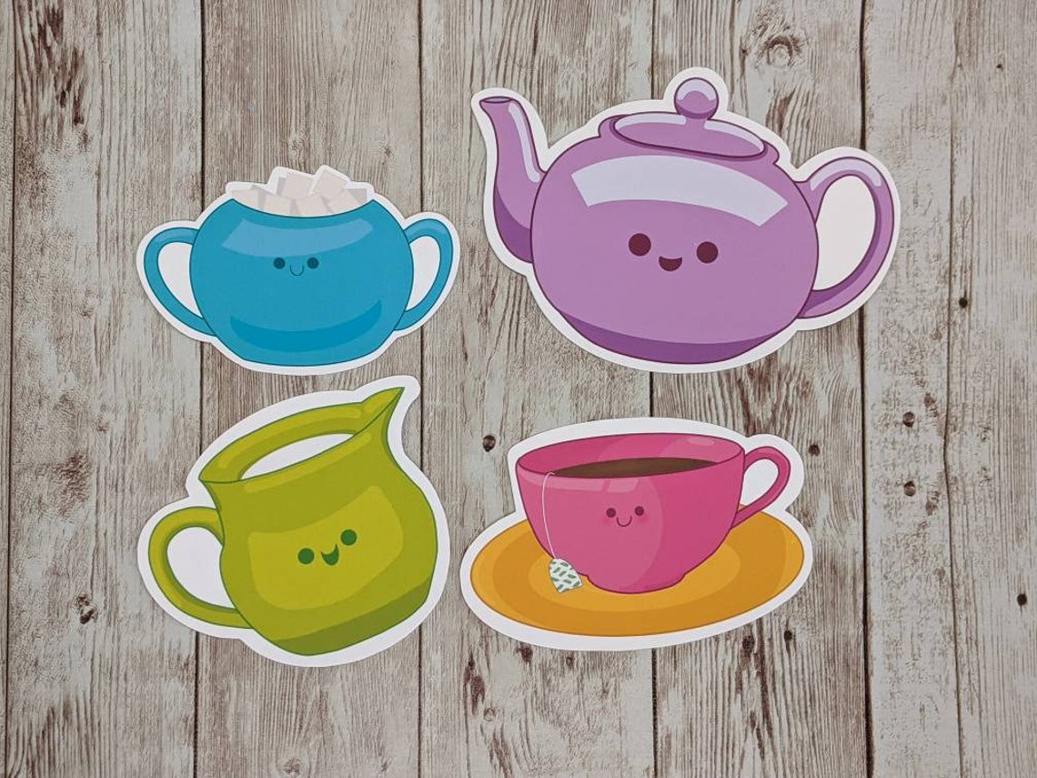 Autocollants Kawaii Tea Set Kawaii Teacup Kawaii Food Etsy