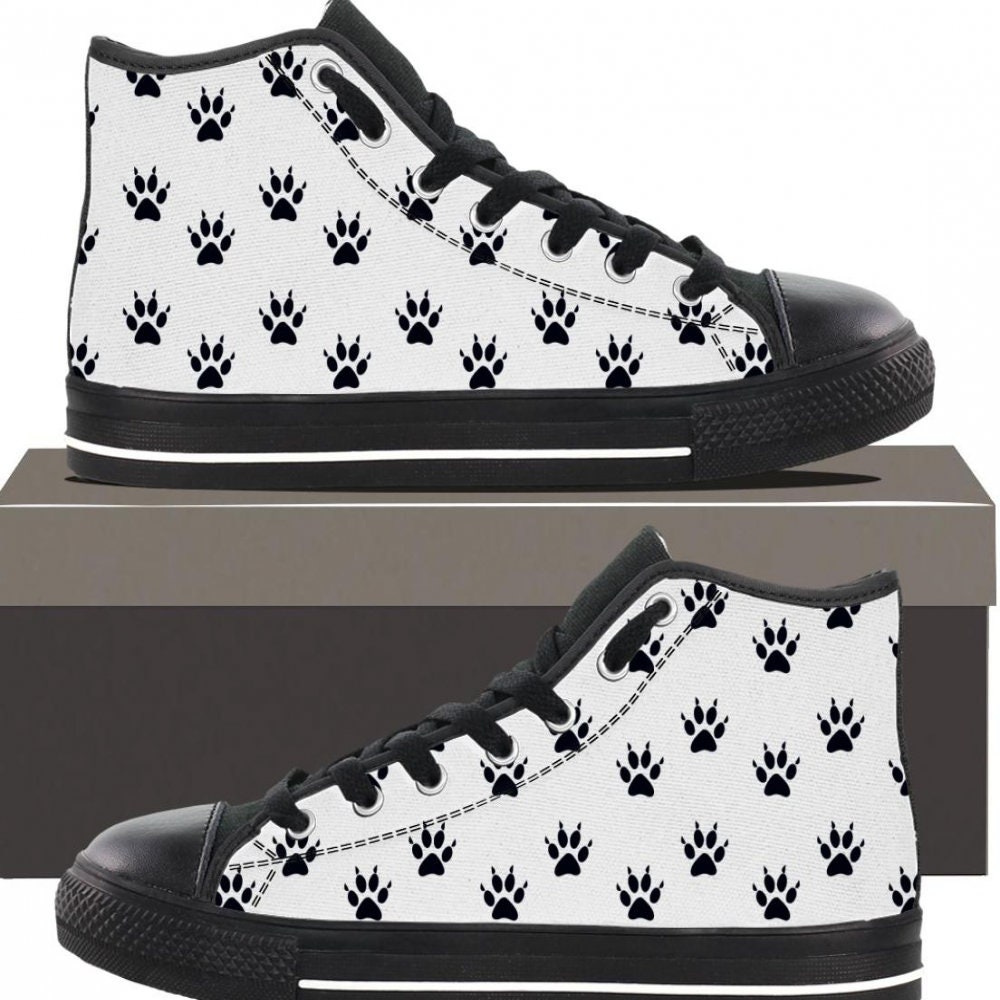 Cat Paw Print Men's Hightop Adorable Shoe Perfect Pet Etsy