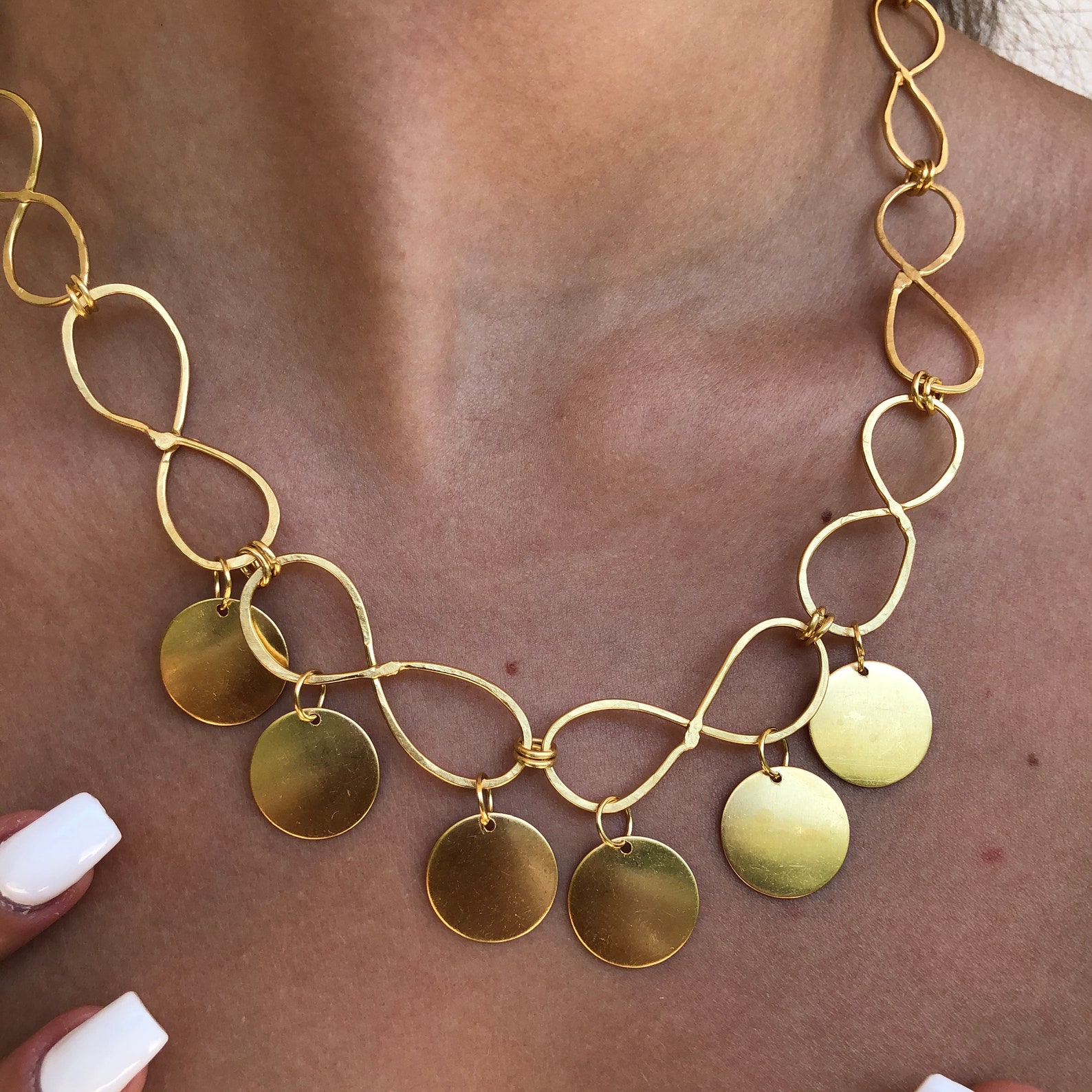 Infinity Charm Necklace Greek Symbol Chain Pendant Wedding Etsy