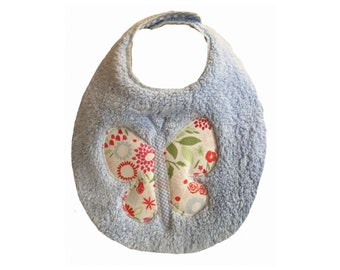 Bib blue with butterfly