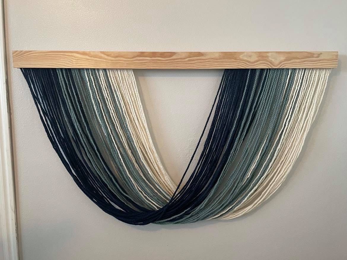 Fiber Art Wall Hanging sand and Sea Ombre Fiber Art Wall Hanging yarn