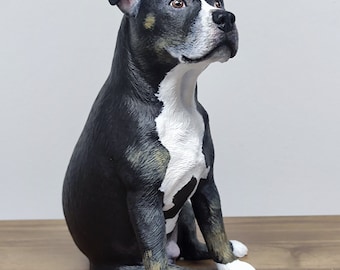 Staffordshire bull terrier statue - Personalized Painting Service - Pet Memorial