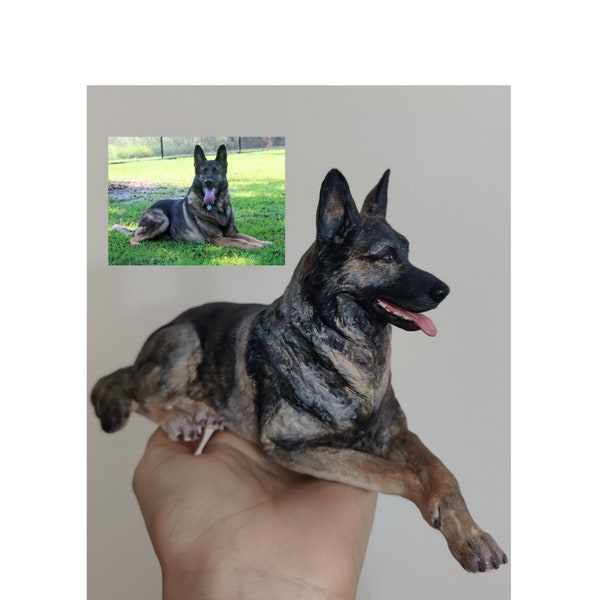 Custom German Shepherd: Personalized Dog Figurine - Wedding Cake Topper - Pet Memorial