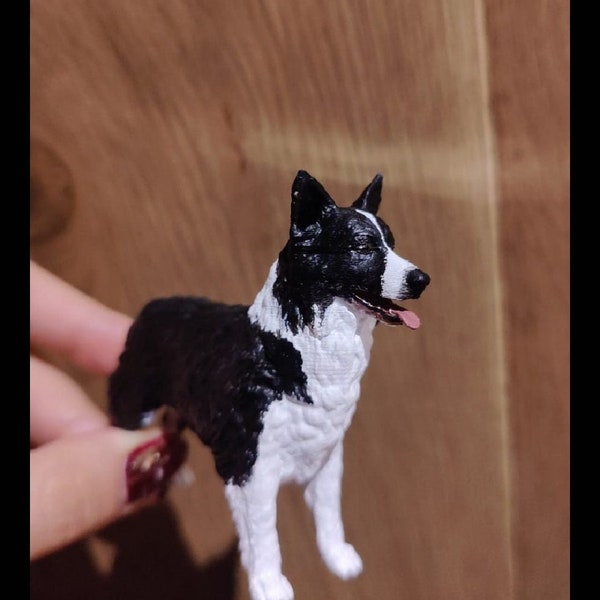 Border Collie - Acrylmalerei - Hundefigur - Hundefigur - Hochzeitstorte Topper - Hundefigur - Tortenfigur individuell - Handgemalte Tortenfigur