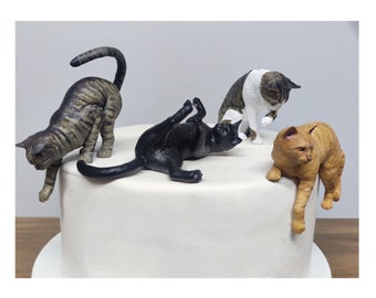 Custom Cat topper - Personalized painting service - handmade painting - cat statue - pet cake topper - cat birthday cake -