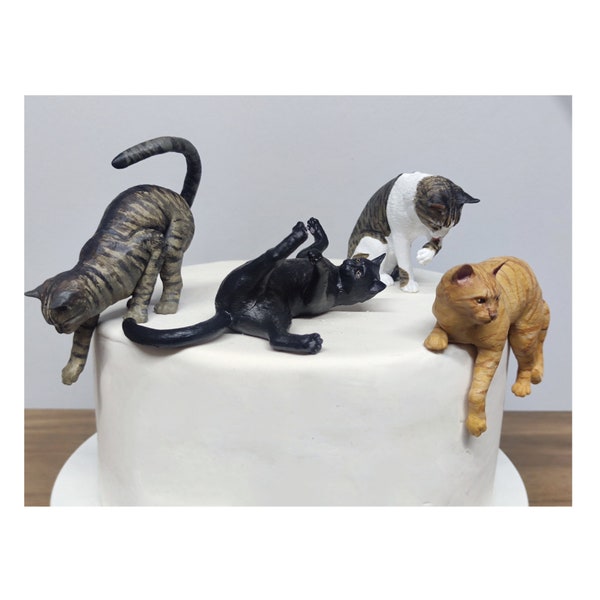 Décoration de chat personnalisée - service de peinture personnalisé - peinture faite main - statue de chat - décoration de gâteau pour animaux de compagnie - gâteau d'anniversaire chat -