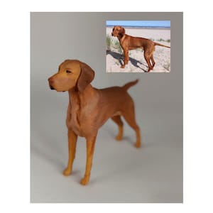 Personalized Vizsla dog 3D model-   painting service - handmade painting - dog statue - Vizsla Dog - dog cake topper - dog birthday