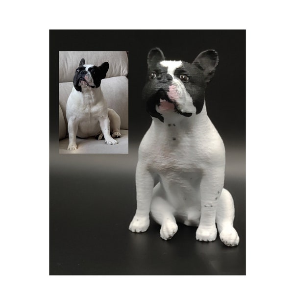 Personalized painting service -  French Bulldog - Dog statue - dog topper cake -  wedding topper cake - dog birthday - French Bulldog statue