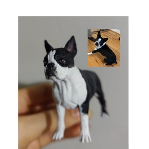 Custom Boston Terrier -  cake topper work - Personalized painting service -  Dog statue - wedding cake topper - dog birthday - custom dog