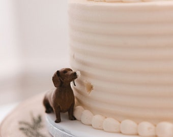 Custom Dog Wedding Cake Topper: Personalized design and painting, Dog Lover Gift