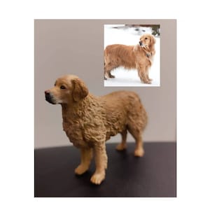 Personalized painting service -  Golden Retriever - Dog statue - Handmade painting - Golden Retriever Statue- custom dog statue