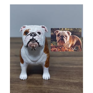 English Bulldog -   painting service - handmade painting - dog statue - English Bulldog - wedding cake topper - dog birthday
