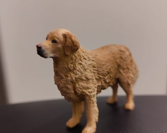 Gepersonaliseerde Golden Retriever-standbeeld - Handgemaakte geschilderde hondentaarttopper